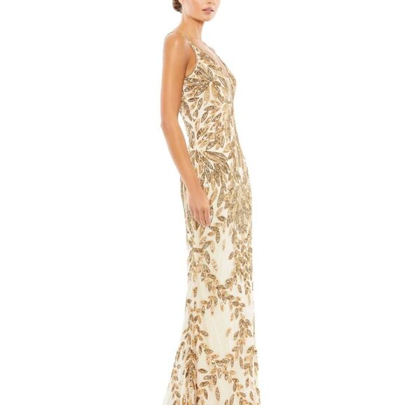 Mac Duggal | 5107 Beaded Embellished Leaf Evening Gown Size 2 NWT - Picture 2 of 9